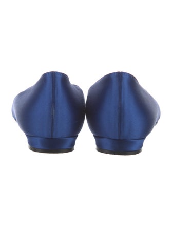 Manolo Blahnik Hangisi Crystal Satin Flats