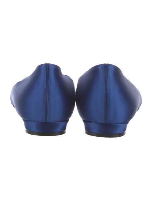 Manolo Blahnik Hangisi Crystal Satin Flats