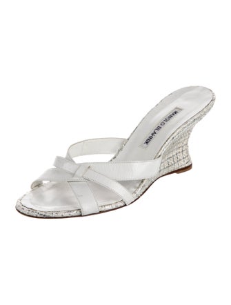 Manolo Blahnik Leather Slides