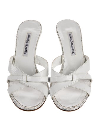 Manolo Blahnik Leather Slides