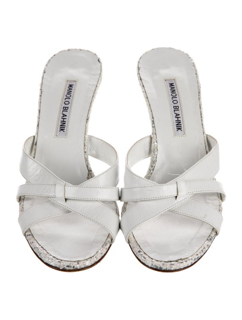 Manolo Blahnik Leather Slides