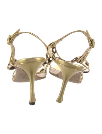 Manolo Blahnik Mesh Mesh Accents Sandals