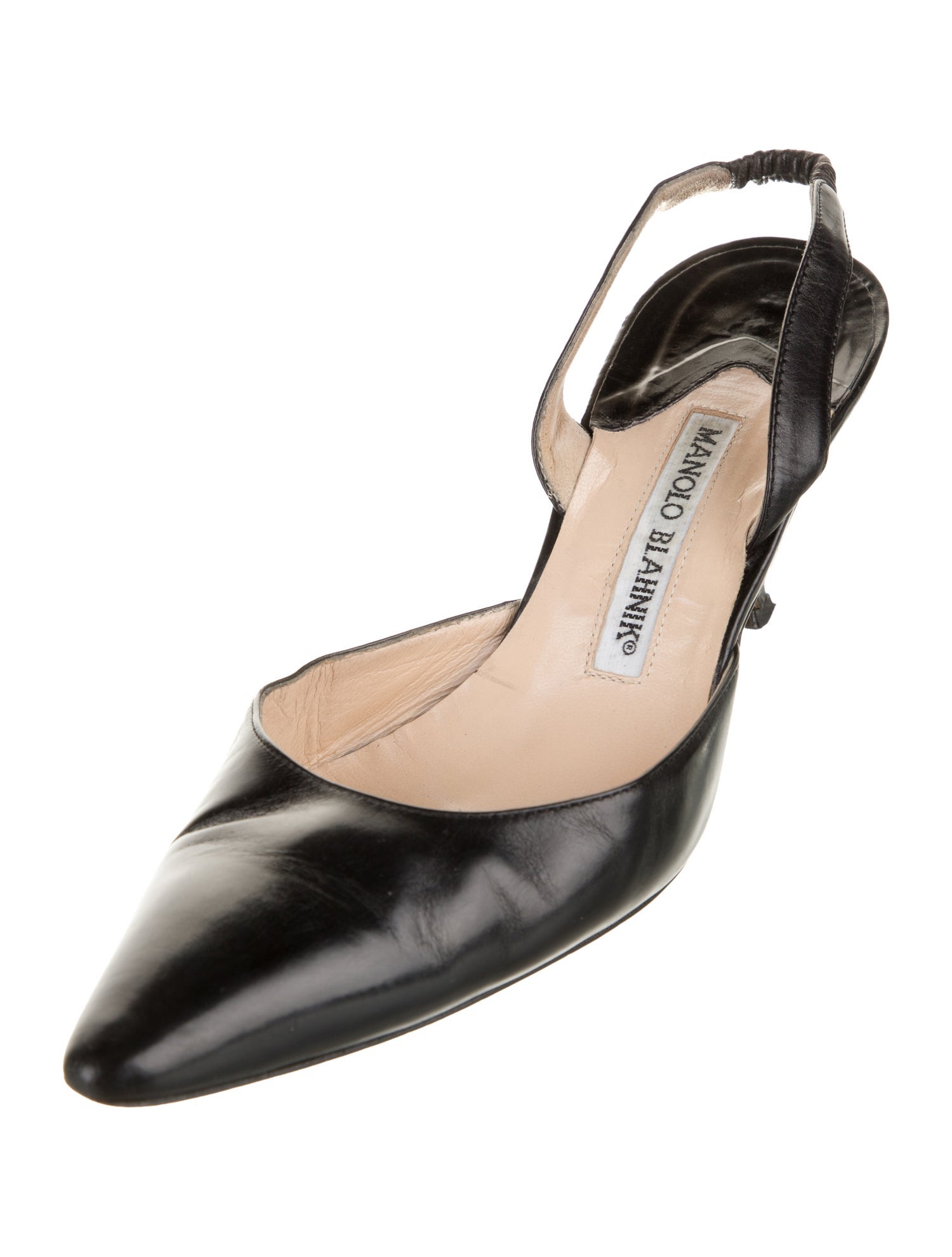 Manolo Blahnik Leather Slingback Pumps