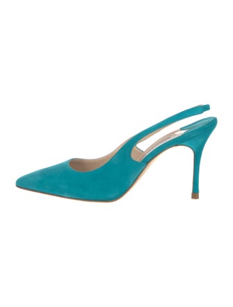 Manolo Blahnik Suede Slingback Pumps
