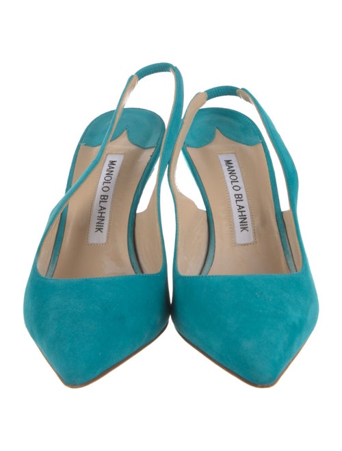 Manolo Blahnik Suede Slingback Pumps