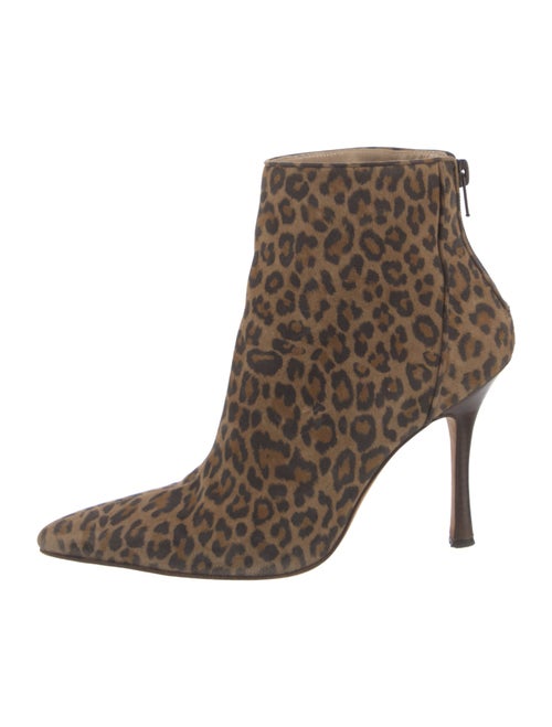 Manolo Blahnik Suede Animal Print Boots