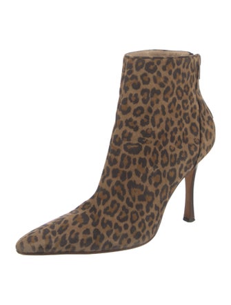 Manolo Blahnik Suede Animal Print Boots