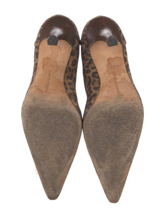Manolo Blahnik Suede Animal Print Boots