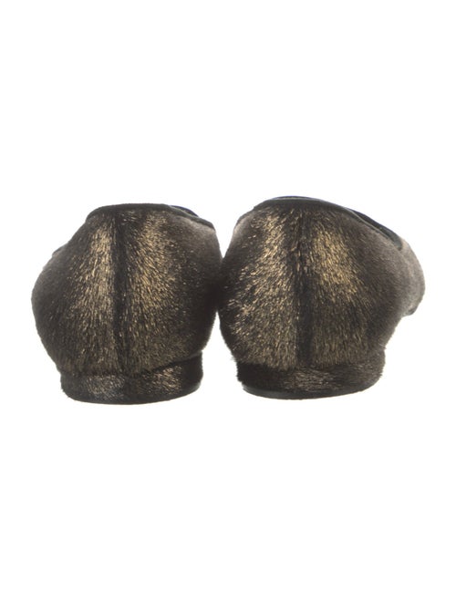 Manolo Blahnik Ponyhair Tweed Pattern Loafers