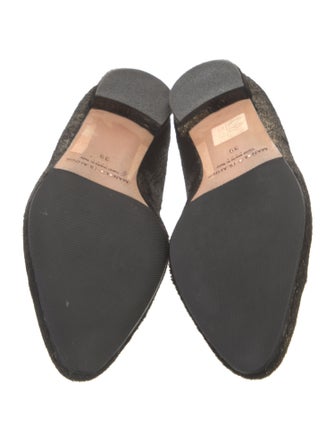 Manolo Blahnik Ponyhair Tweed Pattern Loafers