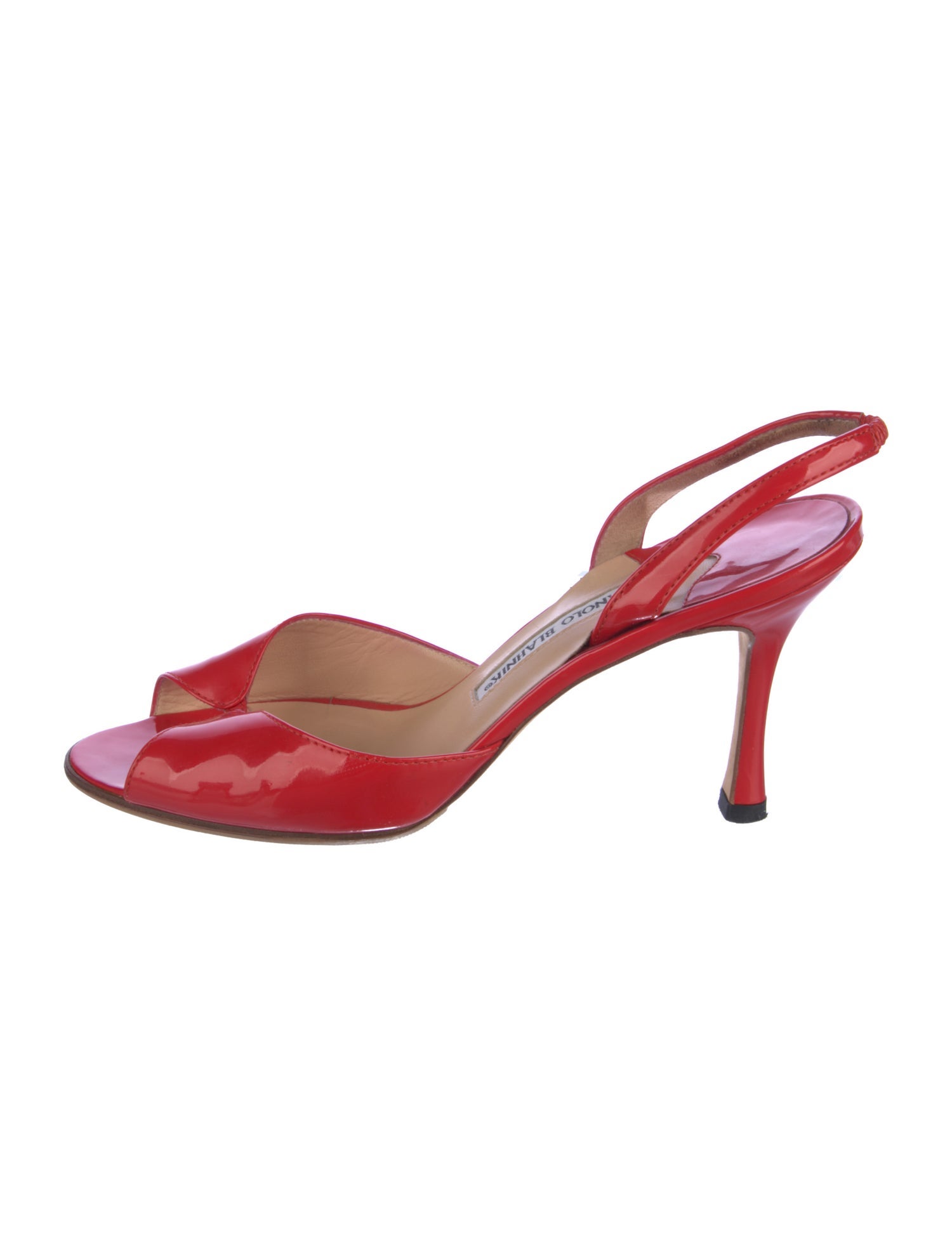 Manolo Blahnik Patent Leather Slingback Sandals