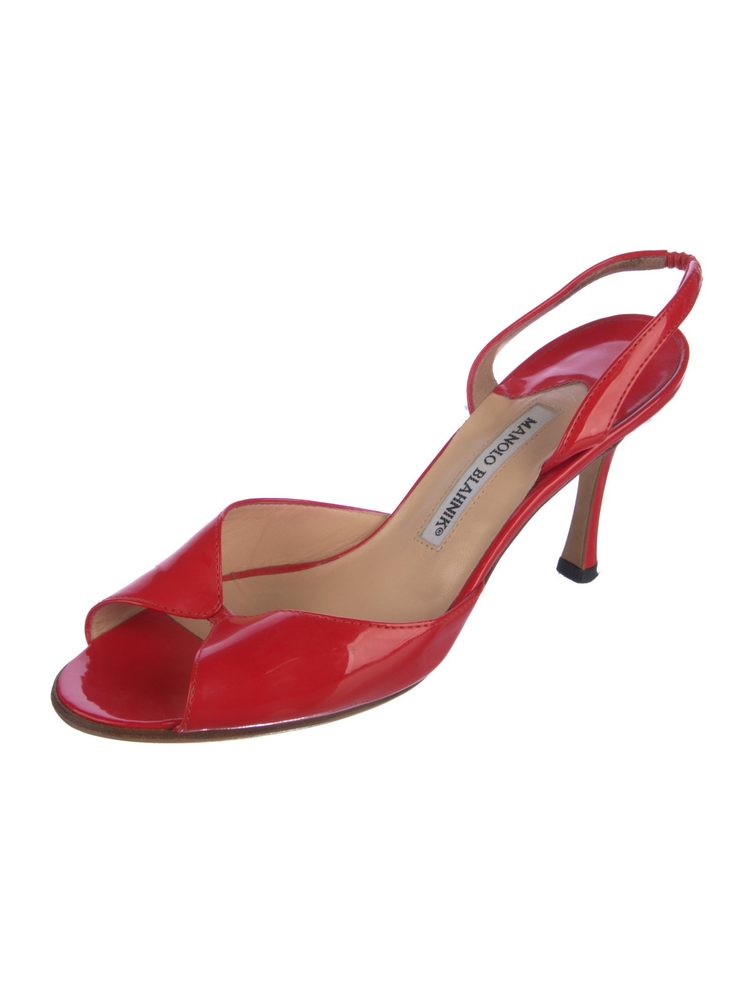 Manolo Blahnik Patent Leather Slingback Sandals