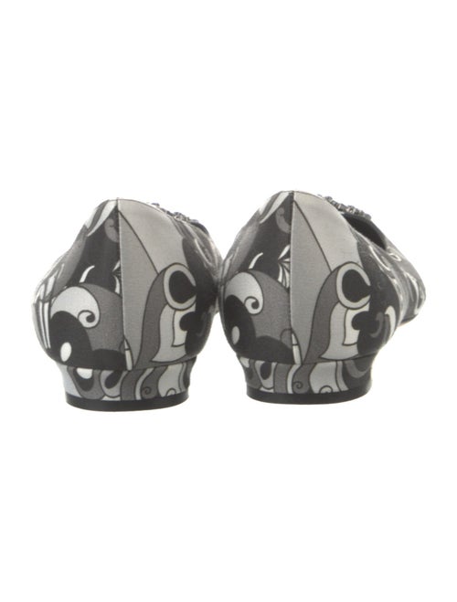 Manolo Blahnik Satin Printed Flats