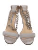 Manolo Blahnik Suede Chain-Link Accents Sandals