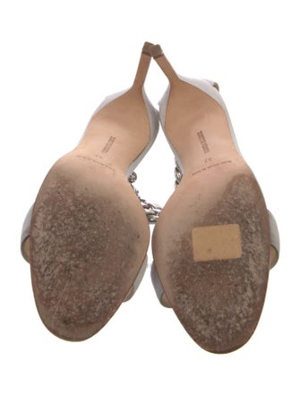 Manolo Blahnik Suede Chain-Link Accents Sandals