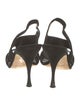 Manolo Blahnik Suede Cutout Accent Slingback Sandals