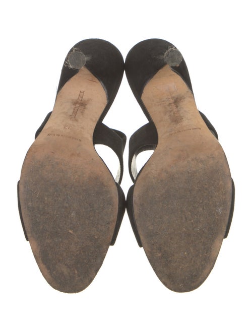 Manolo Blahnik Suede Cutout Accent Slingback Sandals