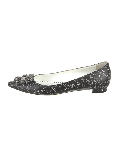 Manolo Blahnik Leather Printed Ballet Flats