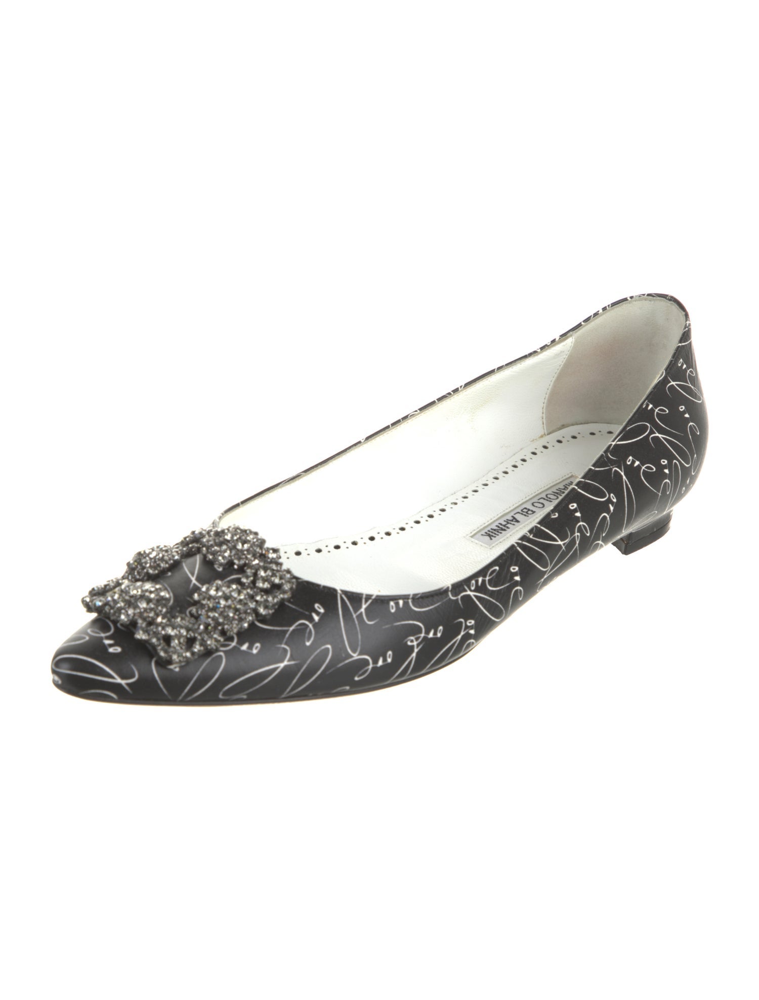 Manolo Blahnik Leather Printed Ballet Flats