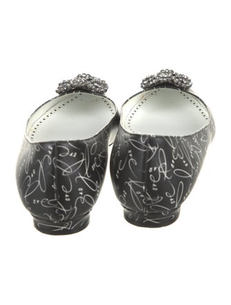 Manolo Blahnik Leather Printed Ballet Flats