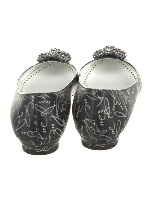 Manolo Blahnik Leather Printed Ballet Flats