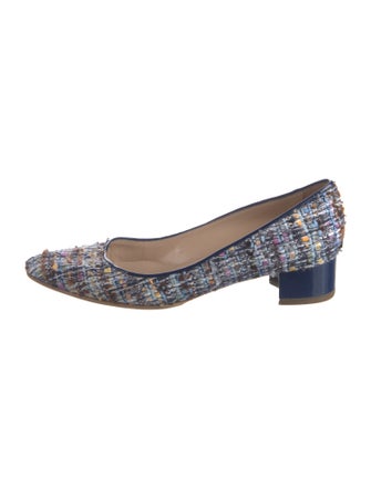 Manolo Blahnik Tweed Printed Flats