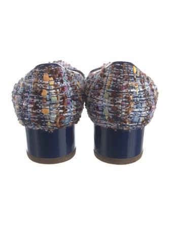 Manolo Blahnik Tweed Printed Flats