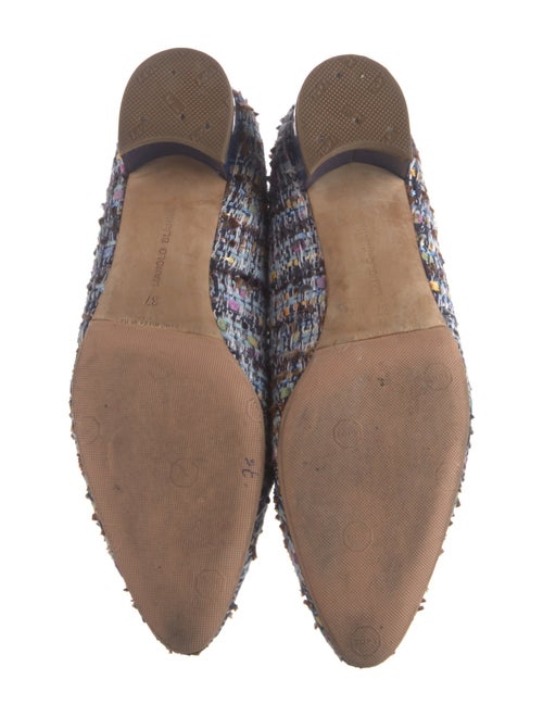 Manolo Blahnik Tweed Printed Flats