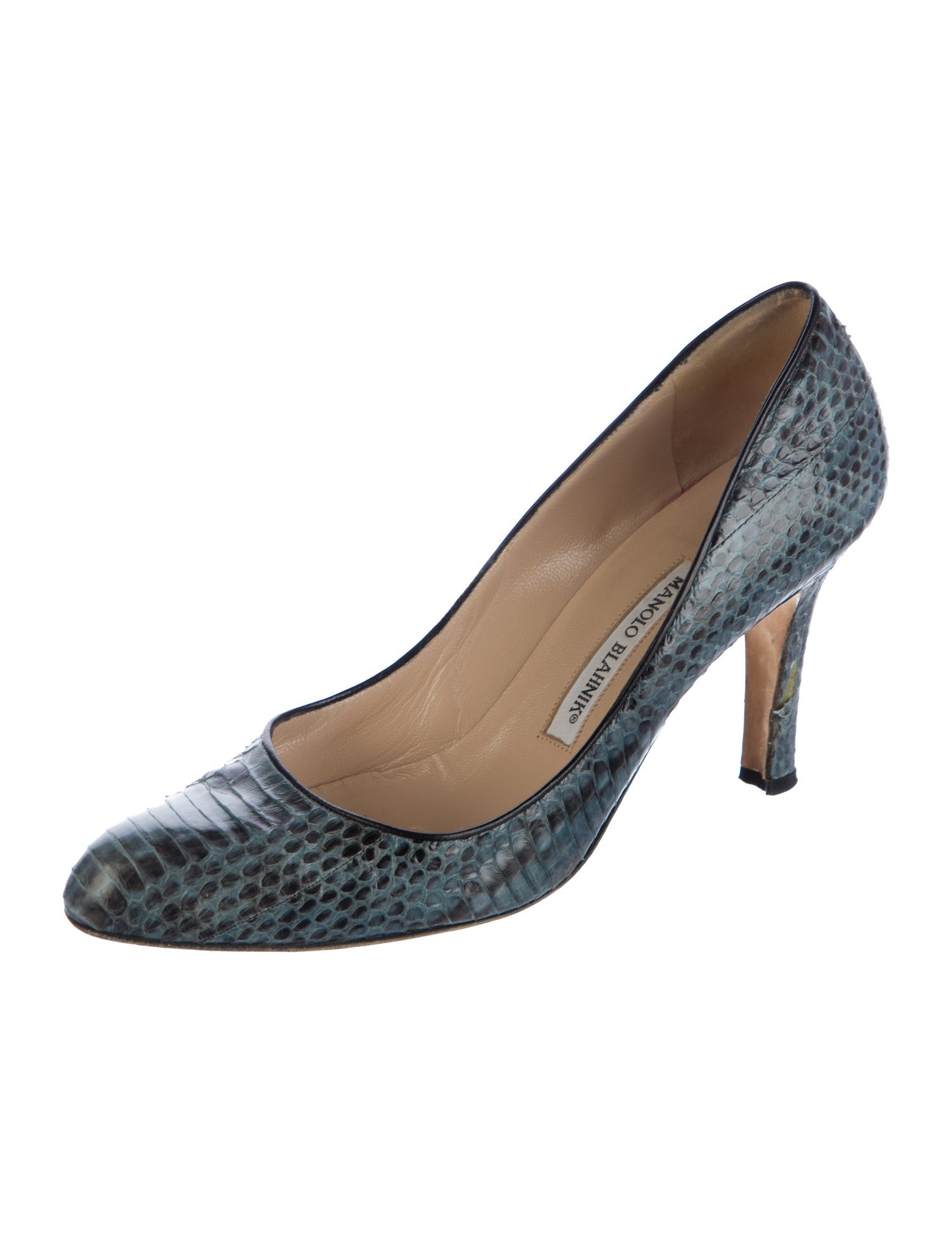 Manolo Blahnik Snakeskin Animal Print Pumps