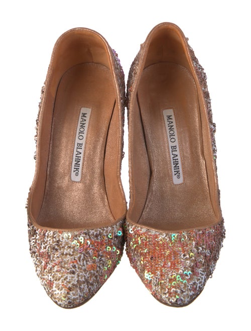 Manolo Blahnik Sequins Printed Pumps