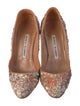 Manolo Blahnik Sequins Printed Pumps