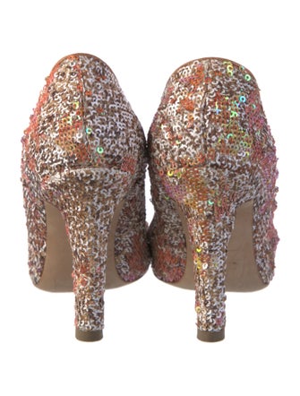 Manolo Blahnik Sequins Printed Pumps