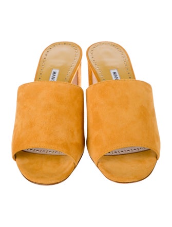 Manolo Blahnik Suede Slides