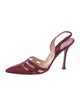 Manolo Blahnik Satin Cutout Accent Slingback Pumps