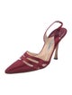 Manolo Blahnik Satin Cutout Accent Slingback Pumps
