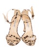 Manolo Blahnik Animal Print Crystal Embellishments Sandals