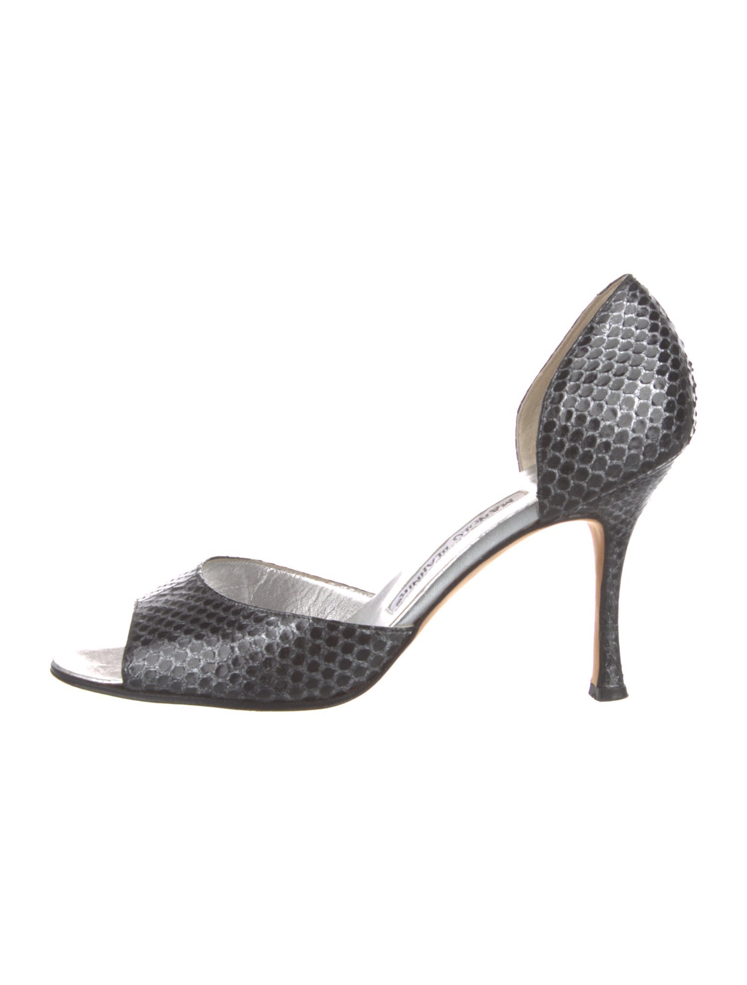 Manolo Blahnik Snakeskin Animal Print D'Orsay Pumps