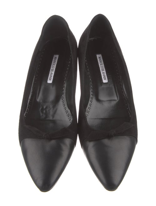 Manolo Blahnik Suede Crystal Embellishments Flats