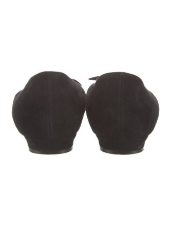 Manolo Blahnik Suede Crystal Embellishments Flats