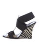 Manolo Blahnik Canvas T-Strap Sandals