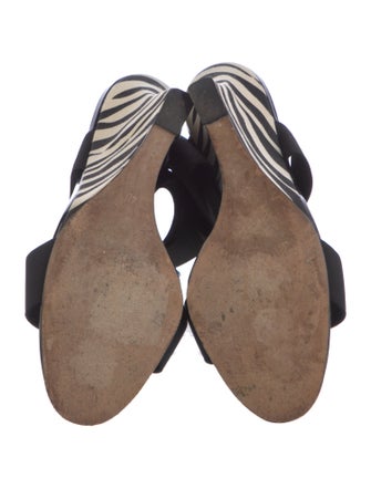 Manolo Blahnik Canvas T-Strap Sandals