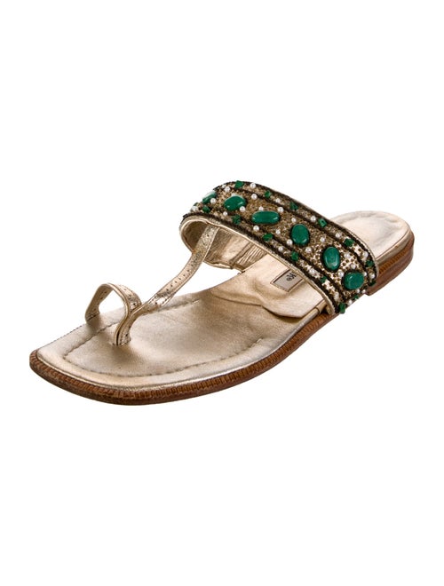 Manolo Blahnik Leather Slides