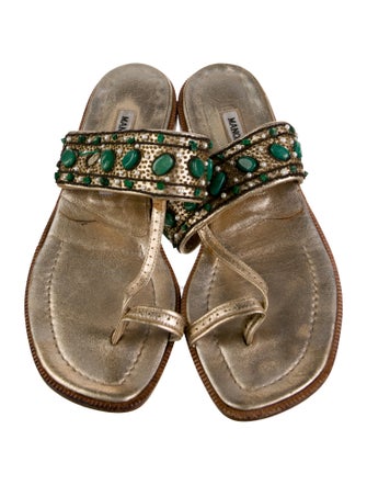 Manolo Blahnik Leather Slides