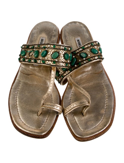 Manolo Blahnik Leather Slides