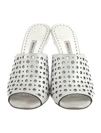 Manolo Blahnik Leather Slides