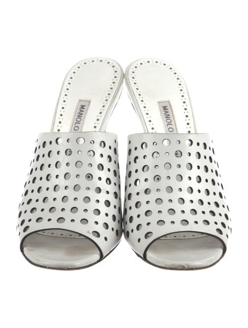 Manolo Blahnik Leather Slides