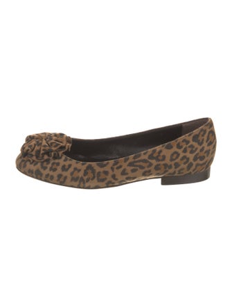 Manolo Blahnik Suede Animal Print Flats
