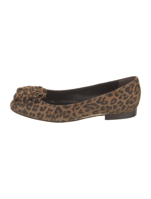 Manolo Blahnik Suede Animal Print Flats