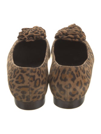 Manolo Blahnik Suede Animal Print Flats