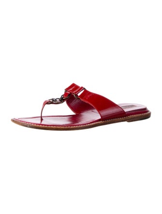 Manolo Blahnik Patent Leather Slides